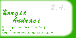 margit andrasi business card